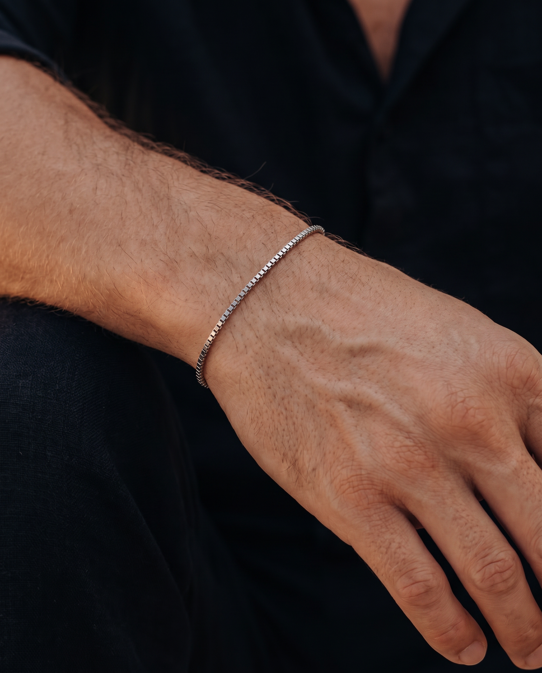 Box Chain Bracelet — Silver