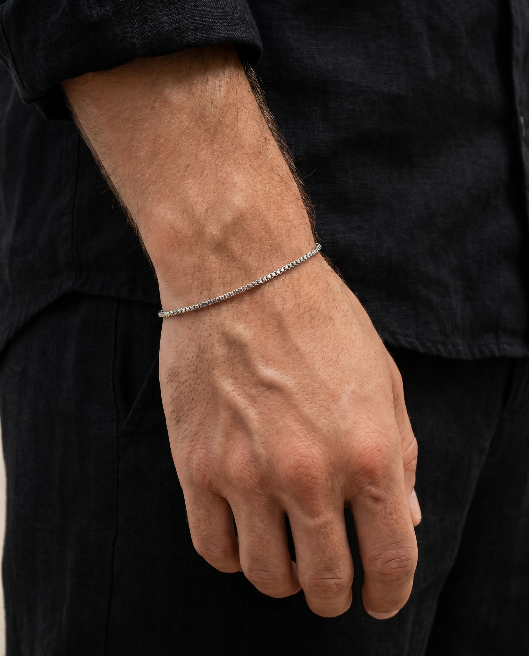 Box Chain Bracelet — Silver