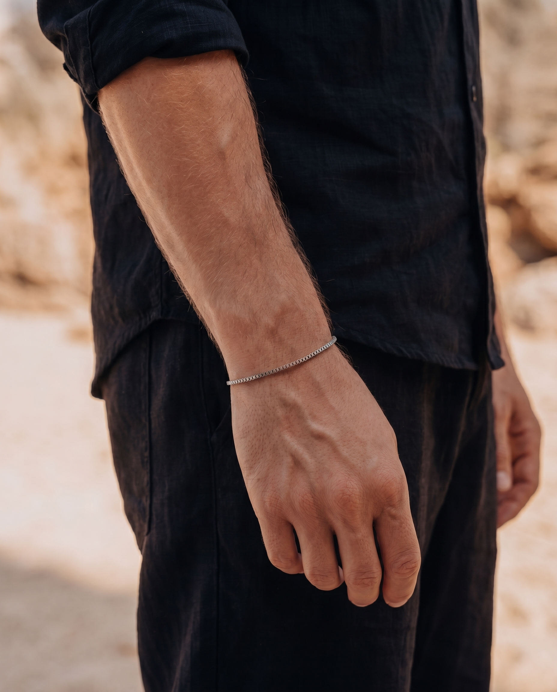 Box Chain Bracelet — Silver