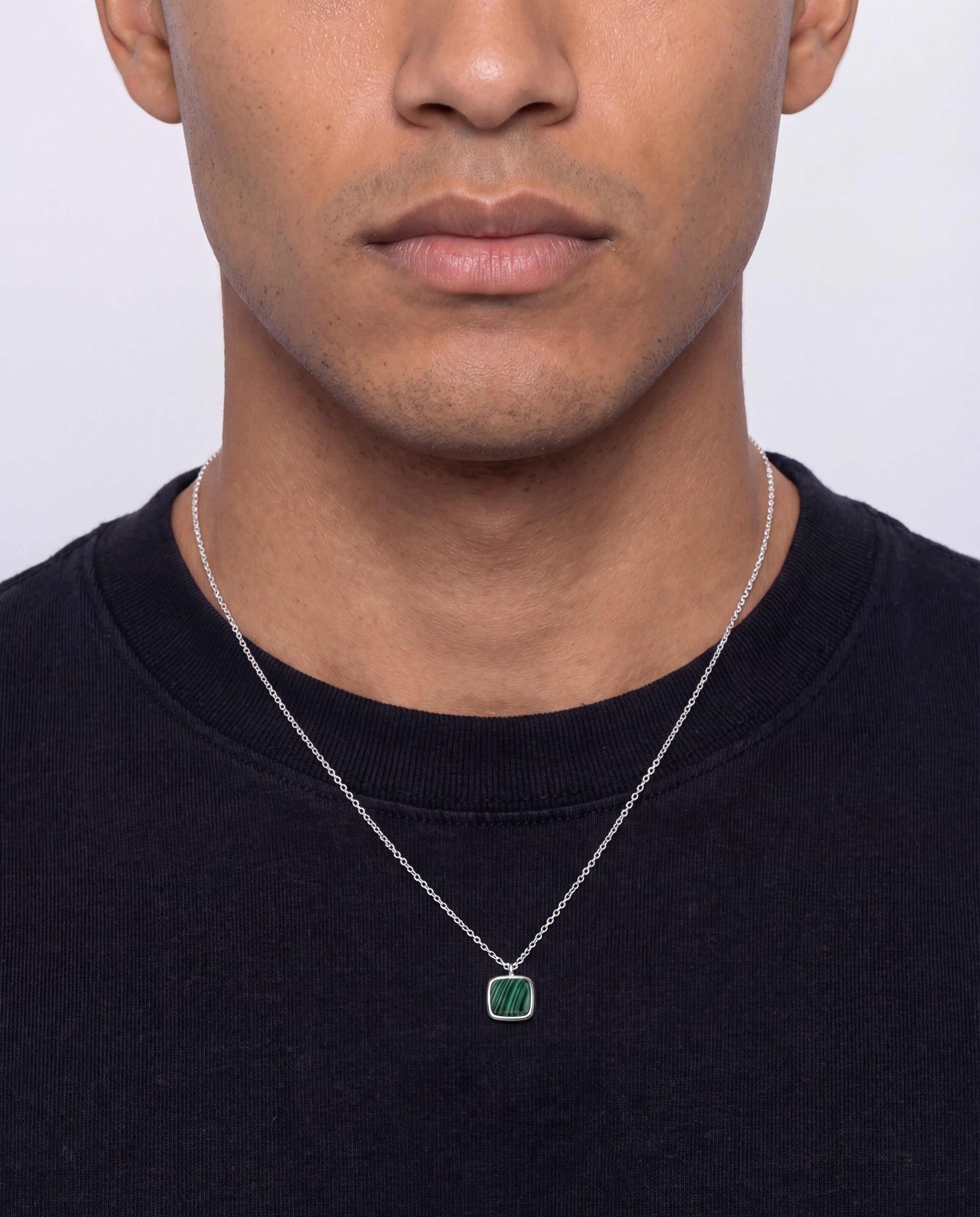 Verdant Stone Pendant — Silver