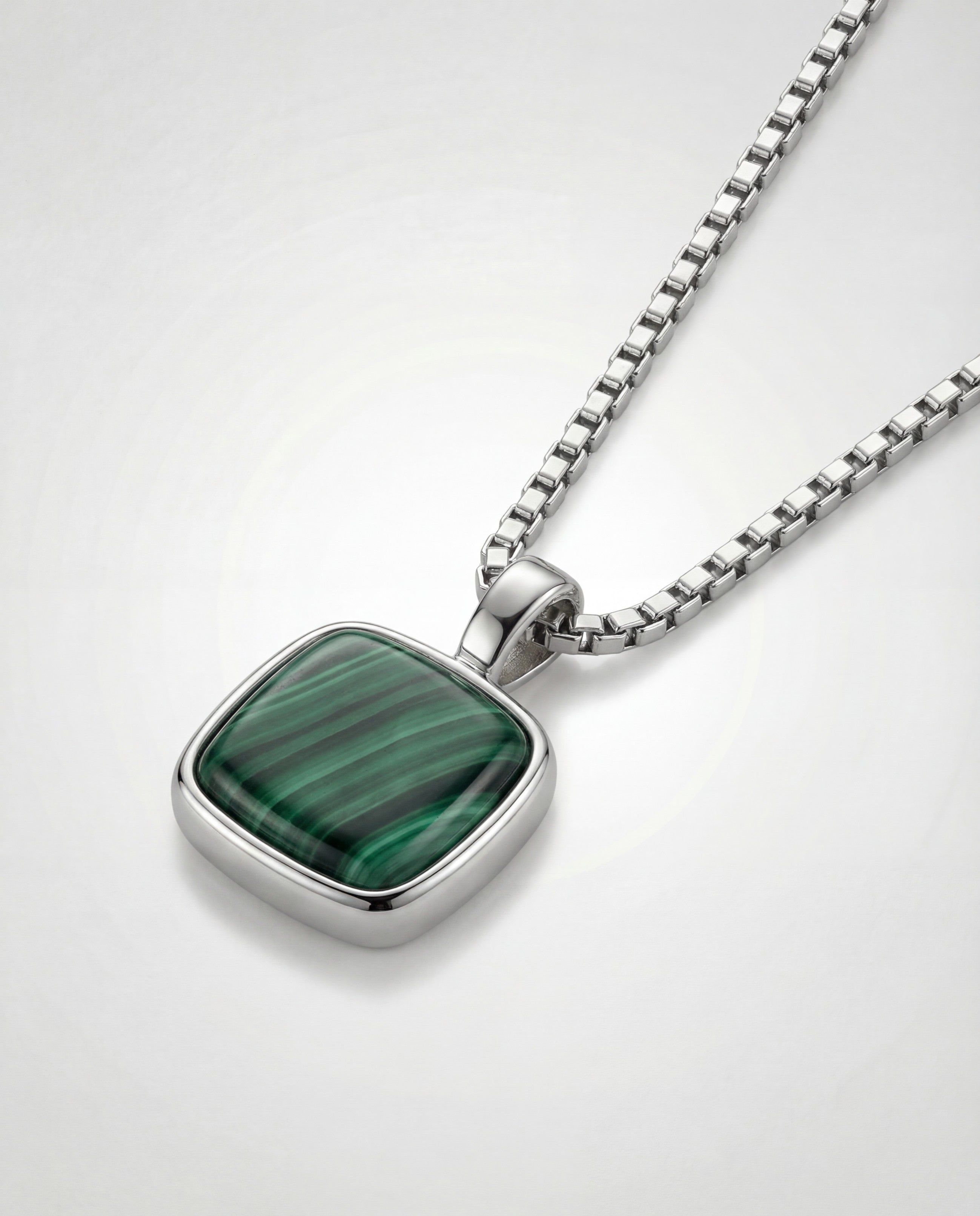 Verdant Stone Pendant — Silver