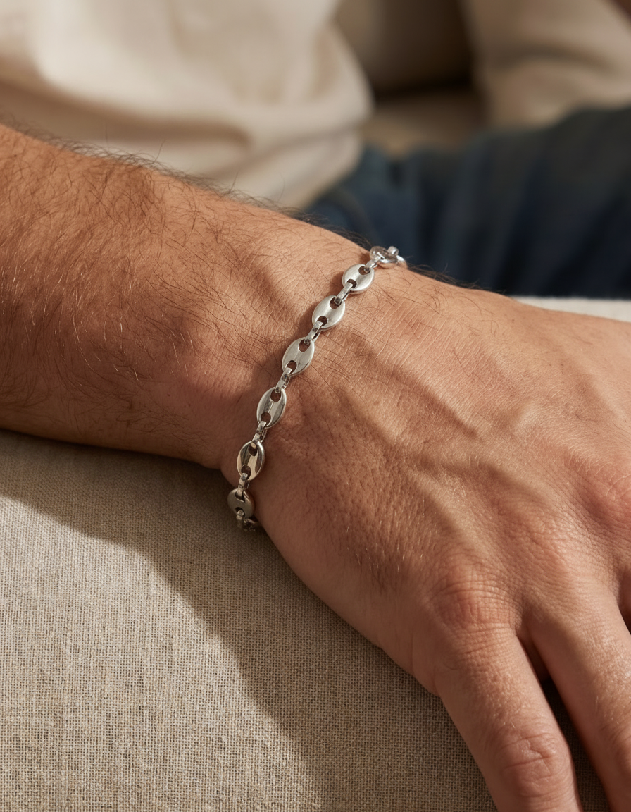 Anchor Link Bracelet — Silver