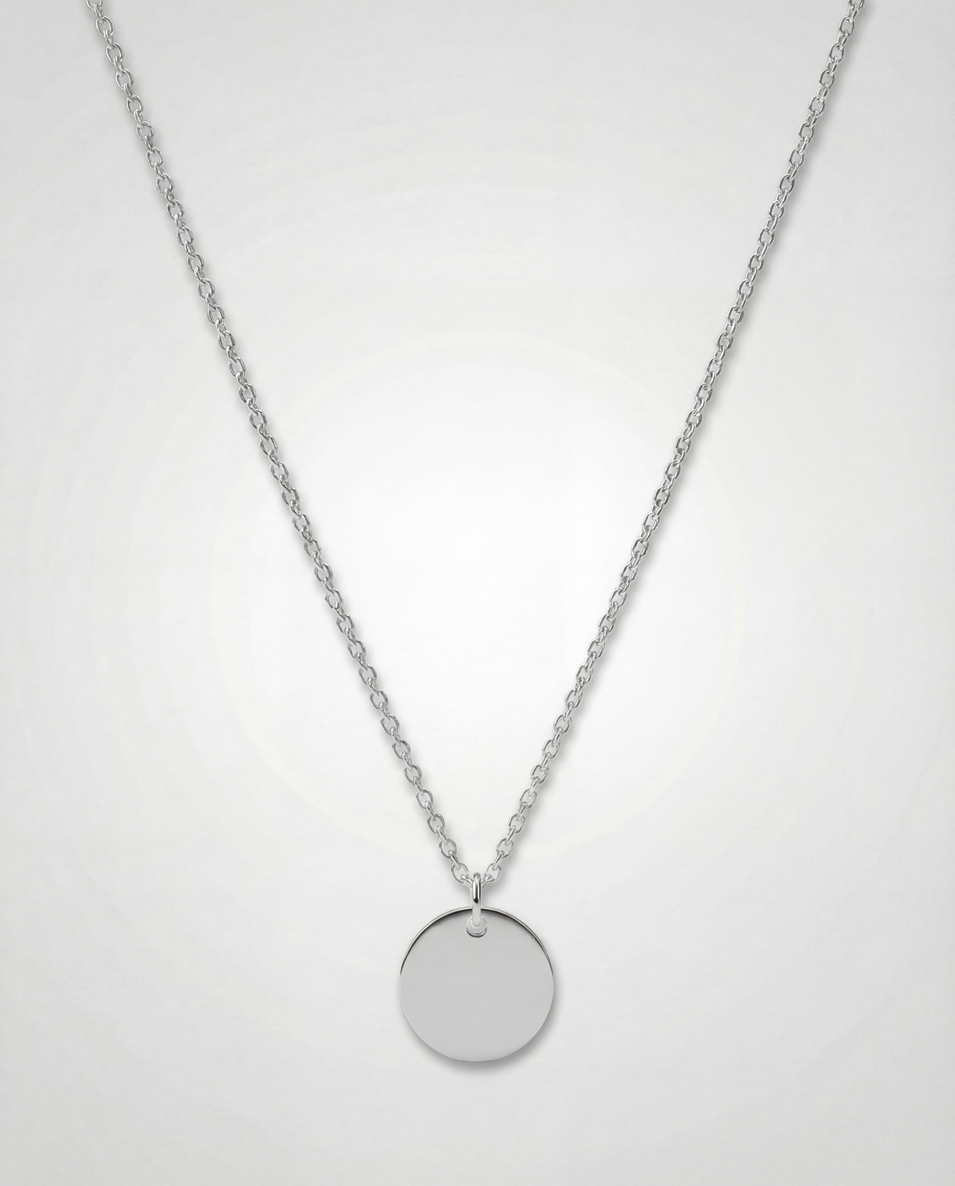 Coin Pendant Necklace — Silver