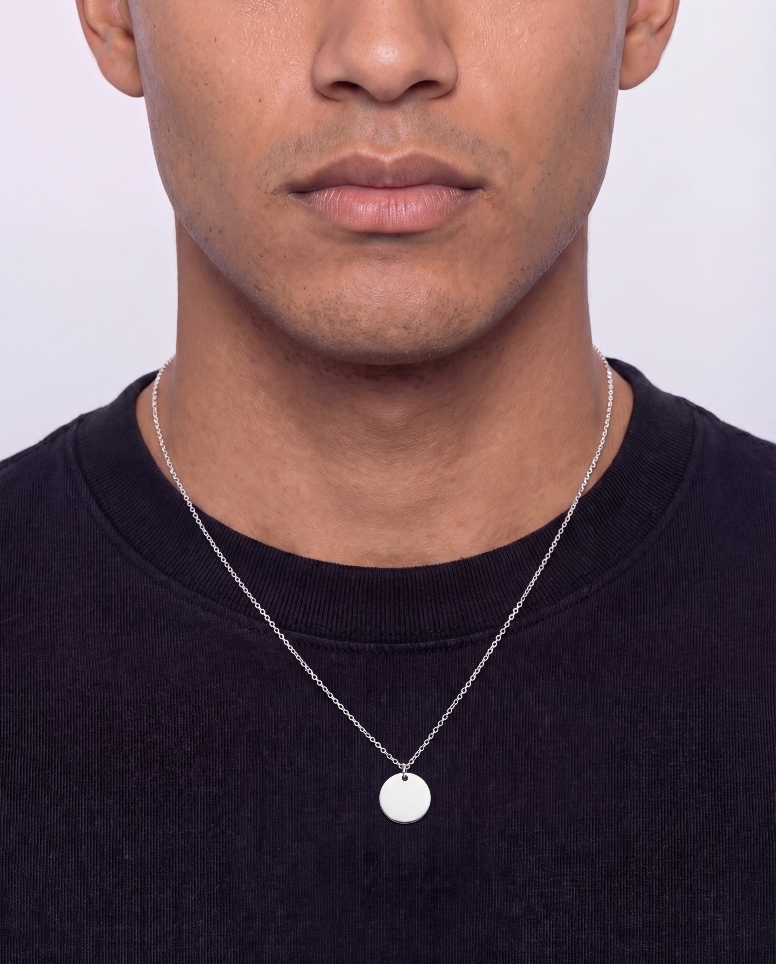 Coin Pendant Necklace — Silver