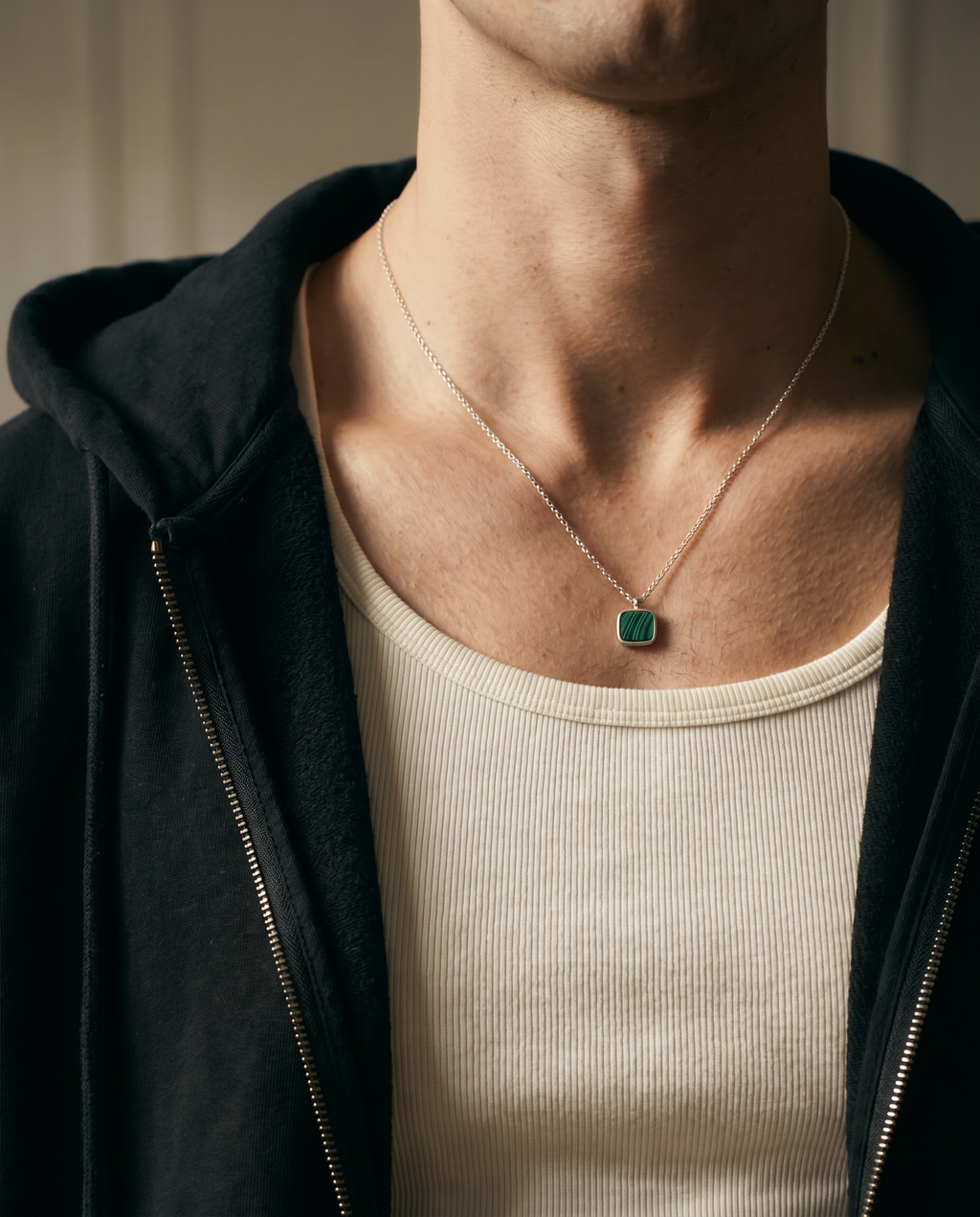 Verdant Stone Pendant — Silver